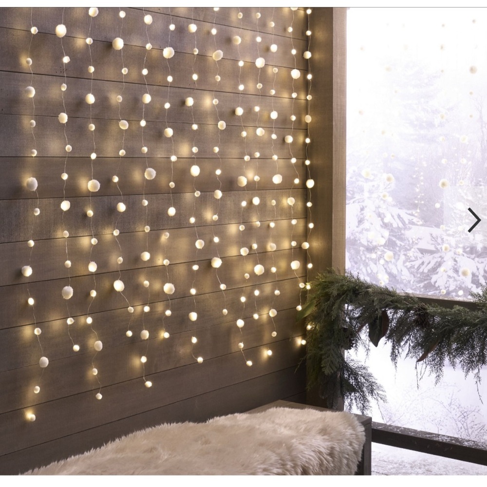 Pottery Barn Snowball curtain lights